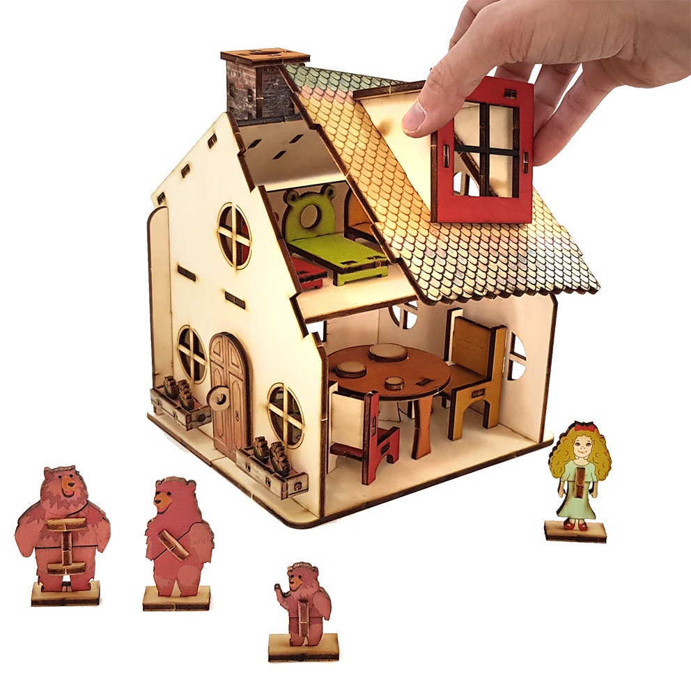 Goldilocks and the Three Bears 3D Wooden Puzzle Kit - Etsy