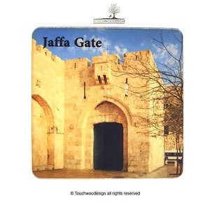 Untersetzer von Jerusalem, 9er Set, Alte Stadttore - Laser-Kunst aus Holz, handgefertigte Unikate, Tischdekoration, Tischdekoration,