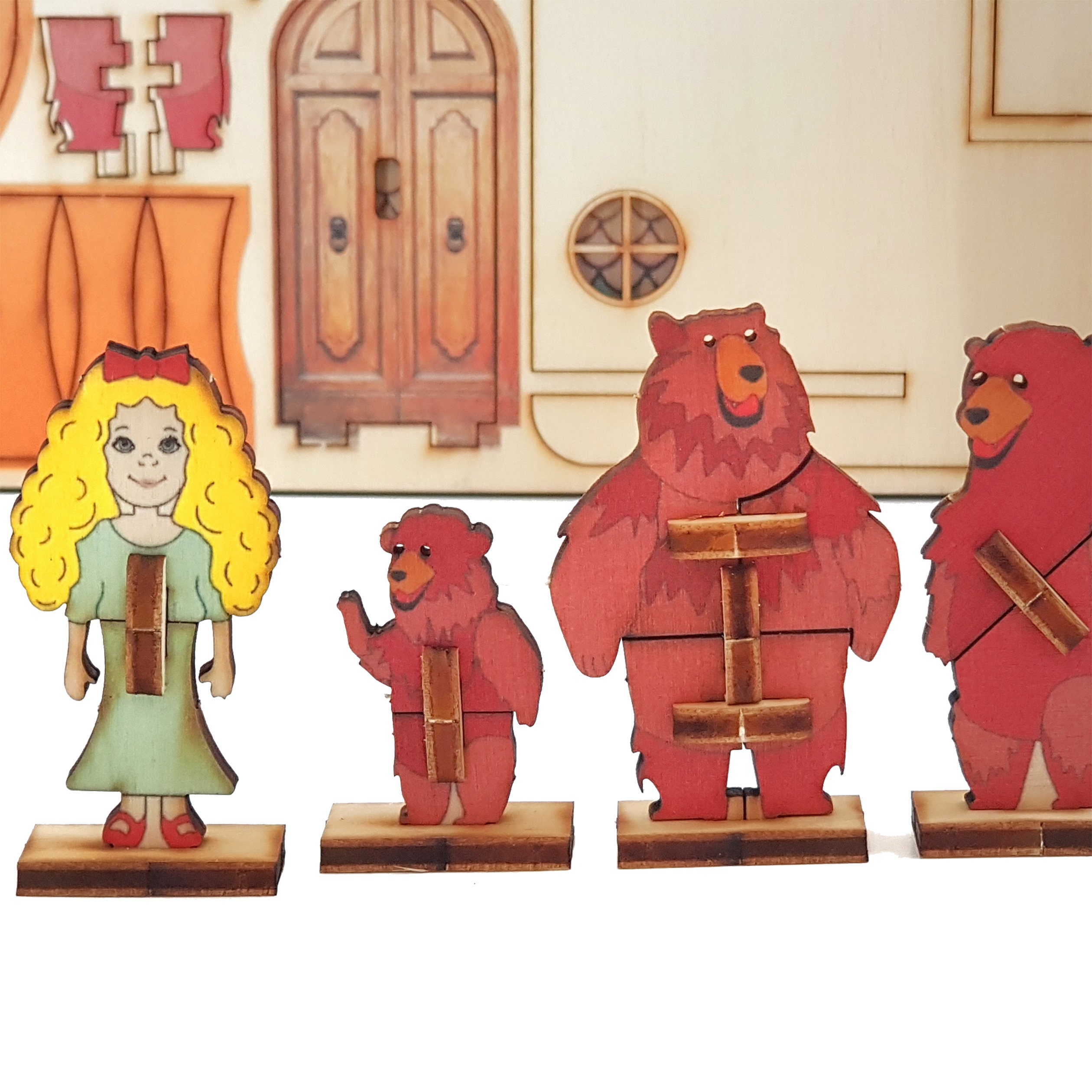 Goldilocks and the Three Bears 3D Wooden Puzzle Kit - Etsy