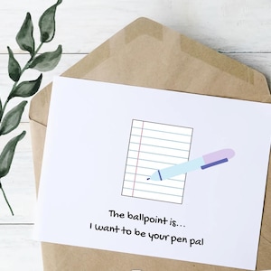 Carte imprimable Pen Pal, carte pliable à téléchargement immédiat 5 x 7