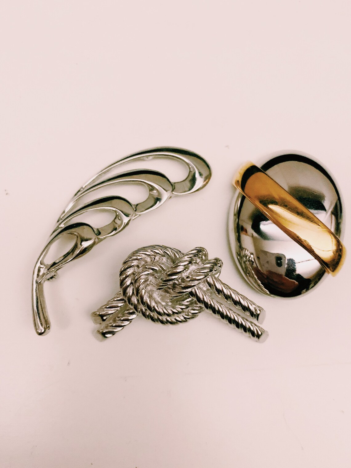 Set of 3 Vintage Silver Brooches Etsy
