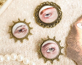 Lovers Eye Brooch Handmade, Personalized Victorian Brooch, Vintage Eye Pendent, Dark Academy Jewelry