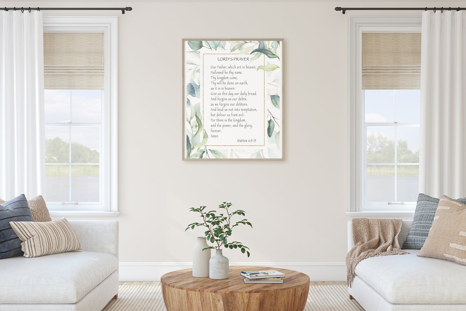 Bible Verse Living Room Decor Poster Modern Christian Home Etsy UK