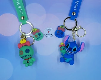 Blue Alien keychains, 3D Silicone keychains