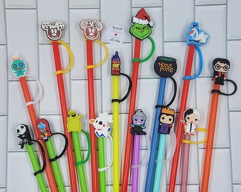 Straw Covers, Straw Buddies,Christmas, Villains, Hocus Pocus, Nightmare Before Christmas.