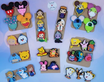 Mouse head/Tsum Tsum Cartoon Characters/Frozen and Princesses Croc Charms/Villains and Pooh Bear Kids and Adults Croc Charms/Sponge Bob Croc