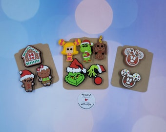 Greench and Gingerbread Mouse Christmas for kids and adult's croc charms