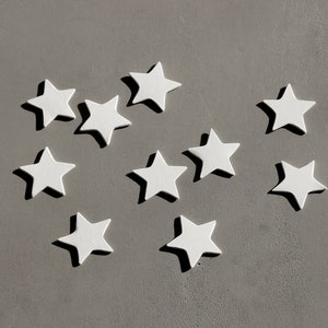 Scattered stars. 3 cm. Stars. Set of 10. Porcelain. White. Decoration. Gift.
