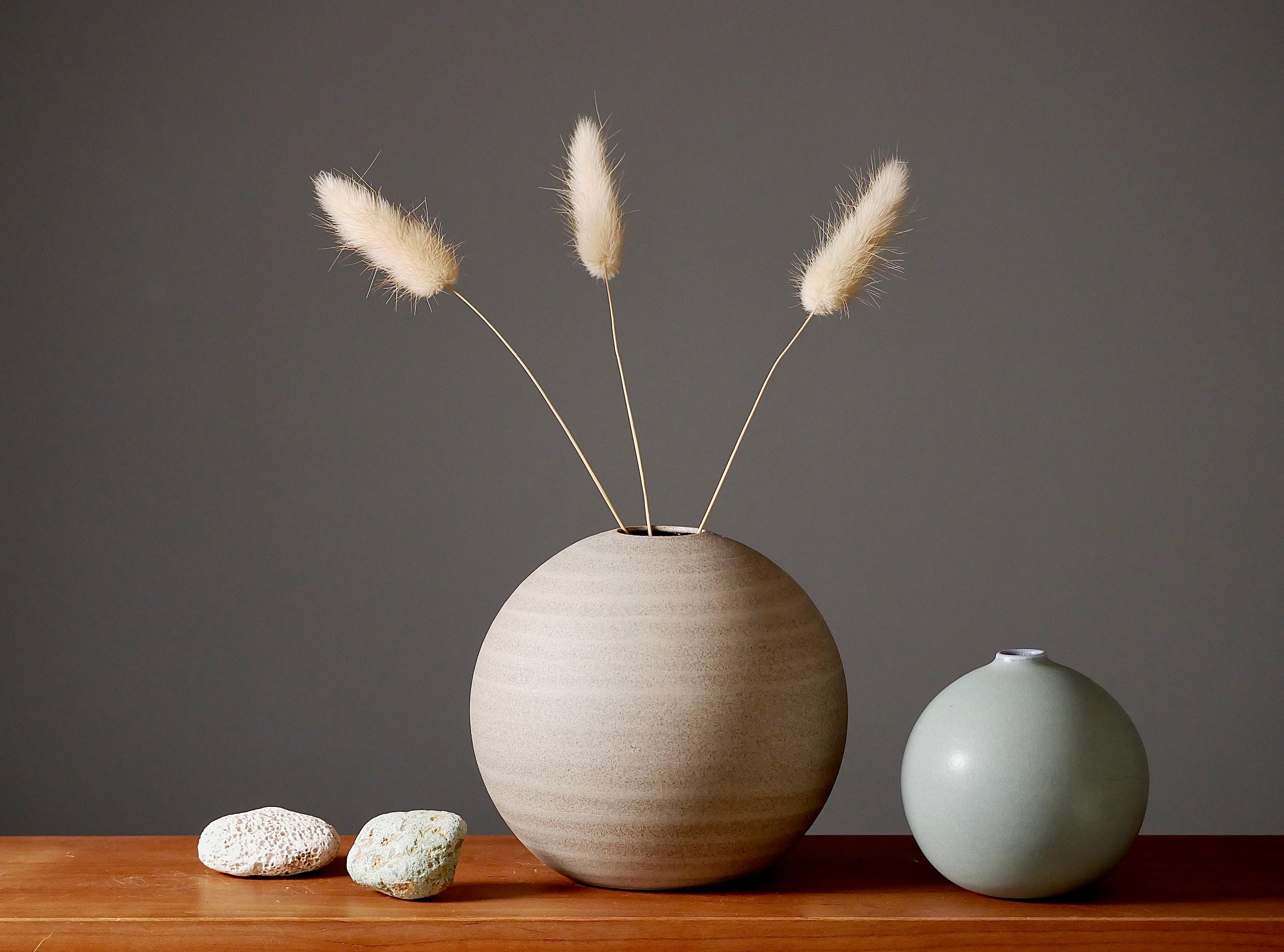 Vase Boule En Céramique Blanche - Déco Scandinave Faite Main | 20cm