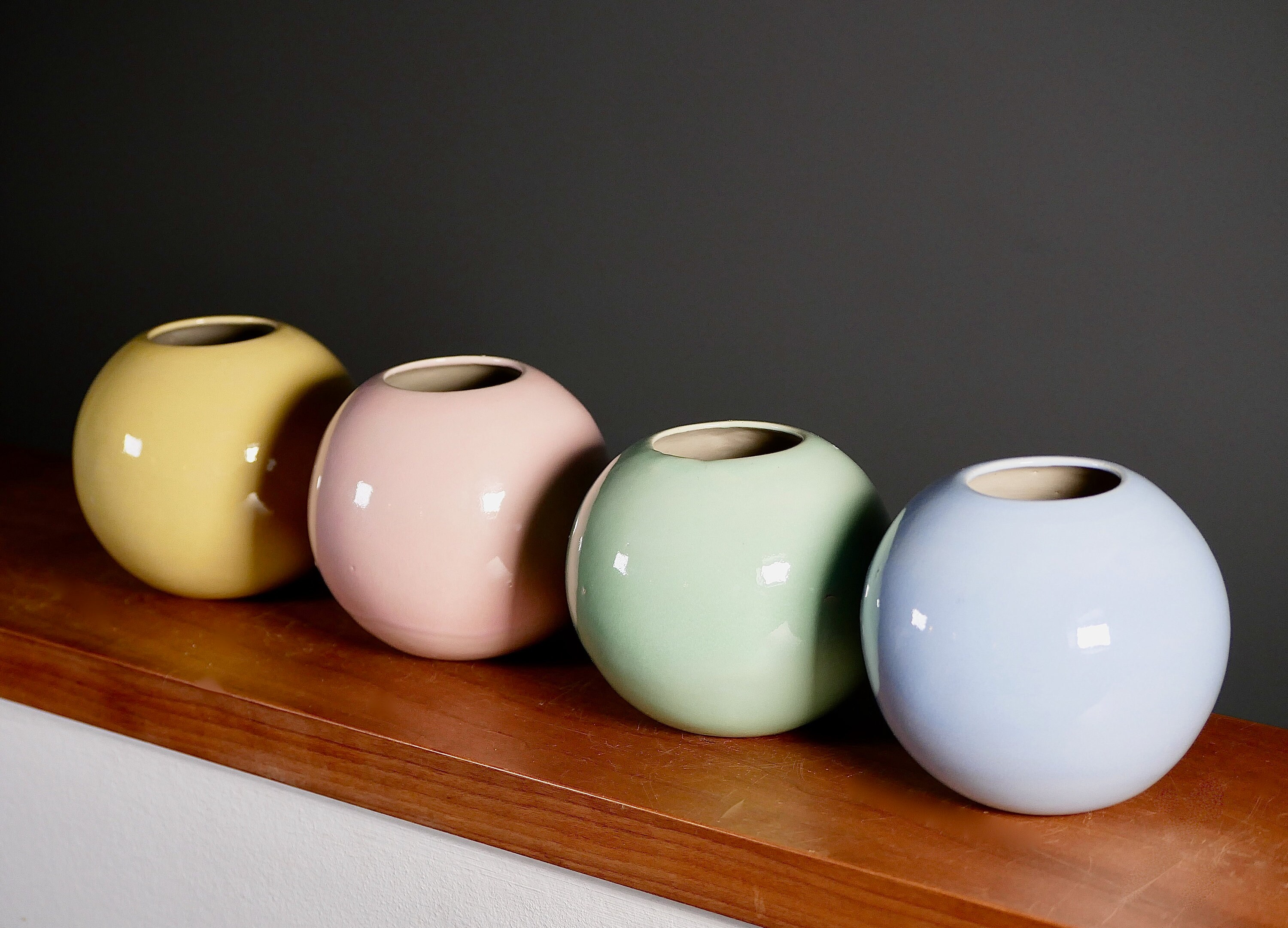 Vase à Boule. Céramique. Vase Boule de 11 cm. Pastel Coloré.imperméable. Fleurs Sèches. Cadeau.