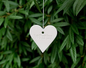 hearts. Set of 4.5 cm. Set of 4. pendant. porcelain. white. Decoration. wedding. love you.