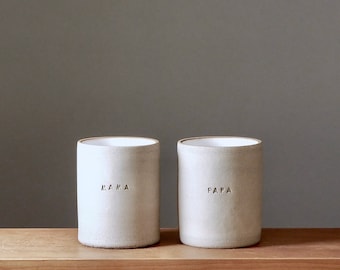 Mug. Ceramic. Mom/Dad. 300ml. Grey. Coffee mug.