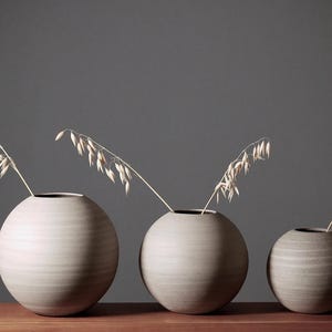 Wazon kulisty. Wazon. Ceramiczny. Szary. 4 rozmiary. Wazon kulisty. Minimalistyczny. Wazon na kwiaty.