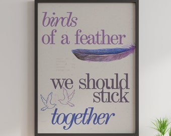 Birds of a Feather Songtexte Poster - Billie Eilish HMHAS Wand Kunst Druck - Digital Download