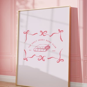 Emily Henry Book Club Wall Art Print - Digital Download