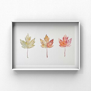HerbstBlätter Aquarell - Original Druck
