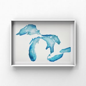 Michigan Painting, Great Lakes Watercolor Print