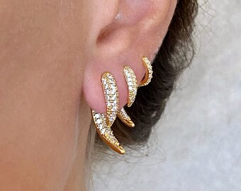 Fake Gauge Earrings Horn earrings Talon earrings Ear jacket earrings Double Spike earrings Fake Gauge Plugs Tusk earrings Gold silver