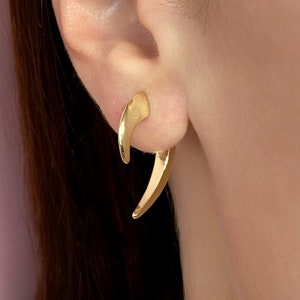 Fake Gauge Earrings Horn earrings Talon earrings Ear jacket earrings Double Spike earrings Fake Gauge Plugs Tusk earrings Gold silver