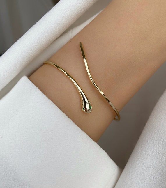 Gold Luxury Snake Bracelet, Hand Bracelet Gold