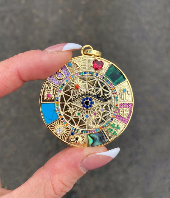 Third Eye Chakra Pendant Amulet Magical Lucky Symbol Vintage Etsy