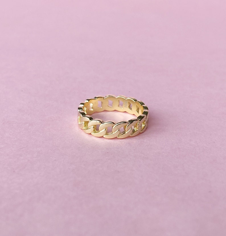 Chain ring Gold ring Cuban chain link ring Curb link ring Etsy