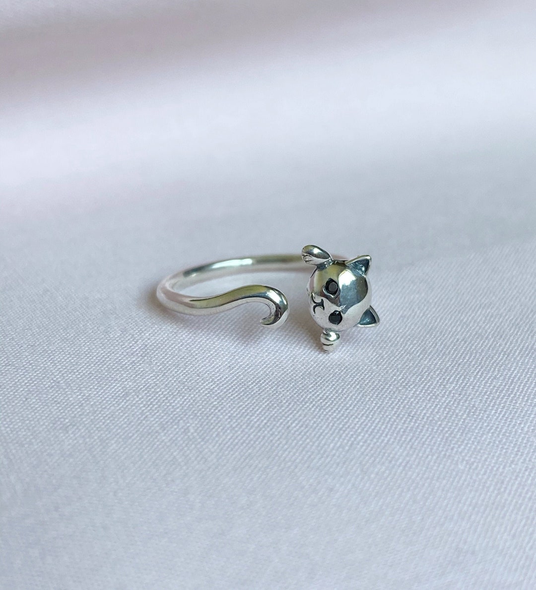 Cat Fever Rings Cat Ring Open Ring Adjustable Ring Silver Ring Animal Ring Animal ...
