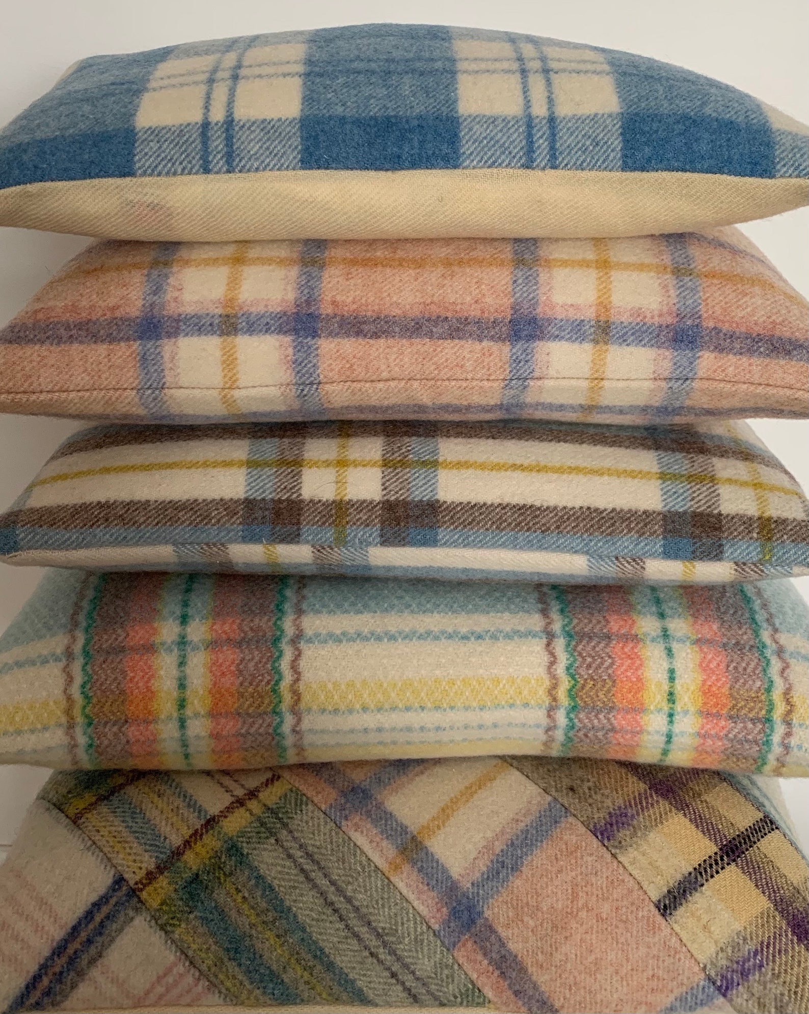 Welsh vintage blanket cushion Etsy