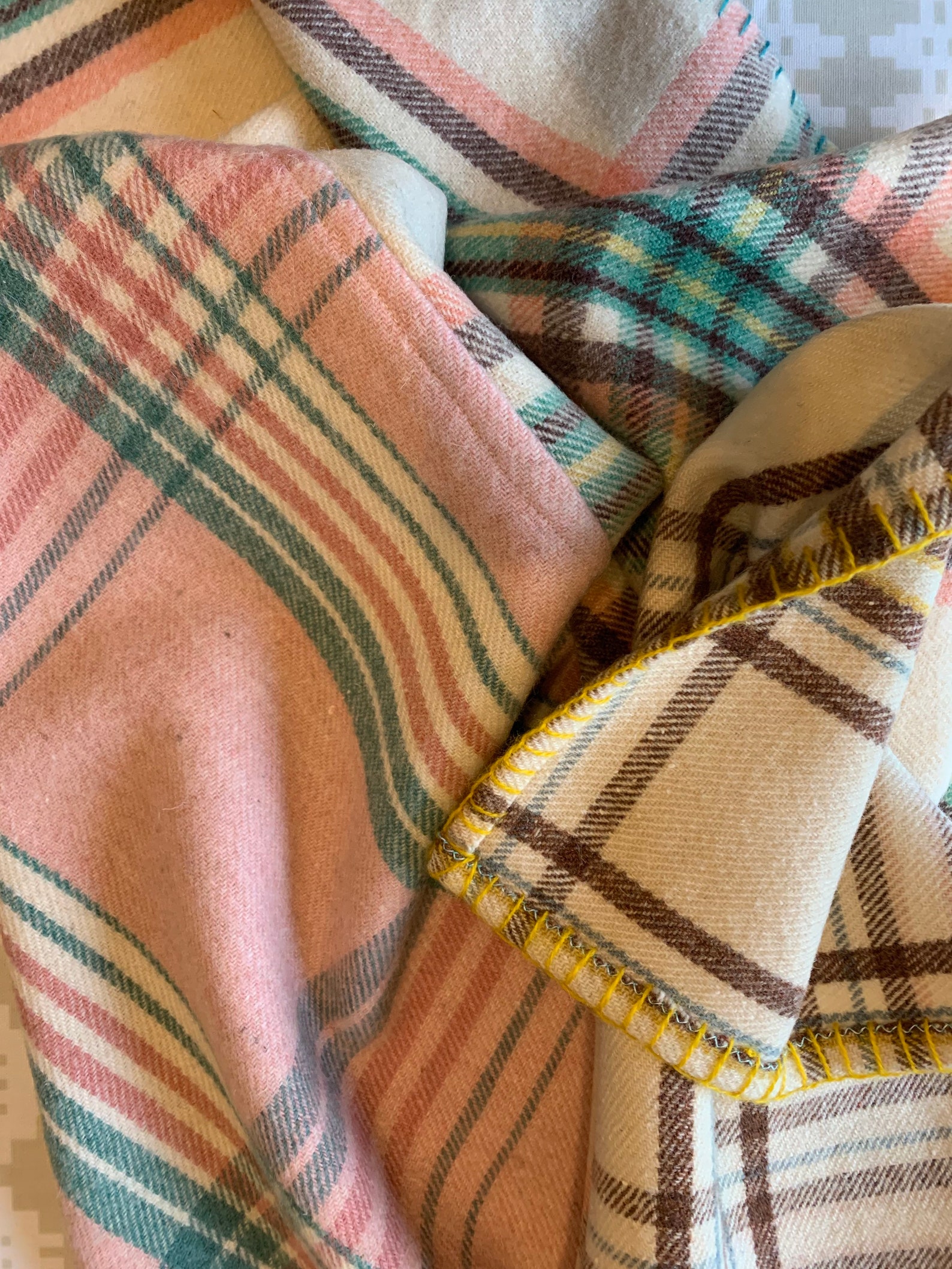 Vintage Welsh blanket throw/knee rug Etsy