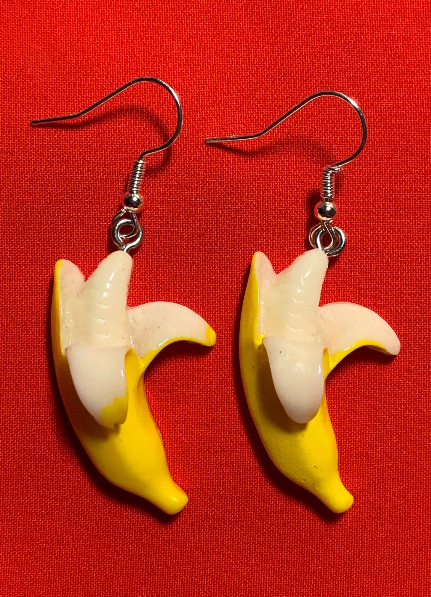Banana earrings yellow cute novelty funny gift earrings Etsy