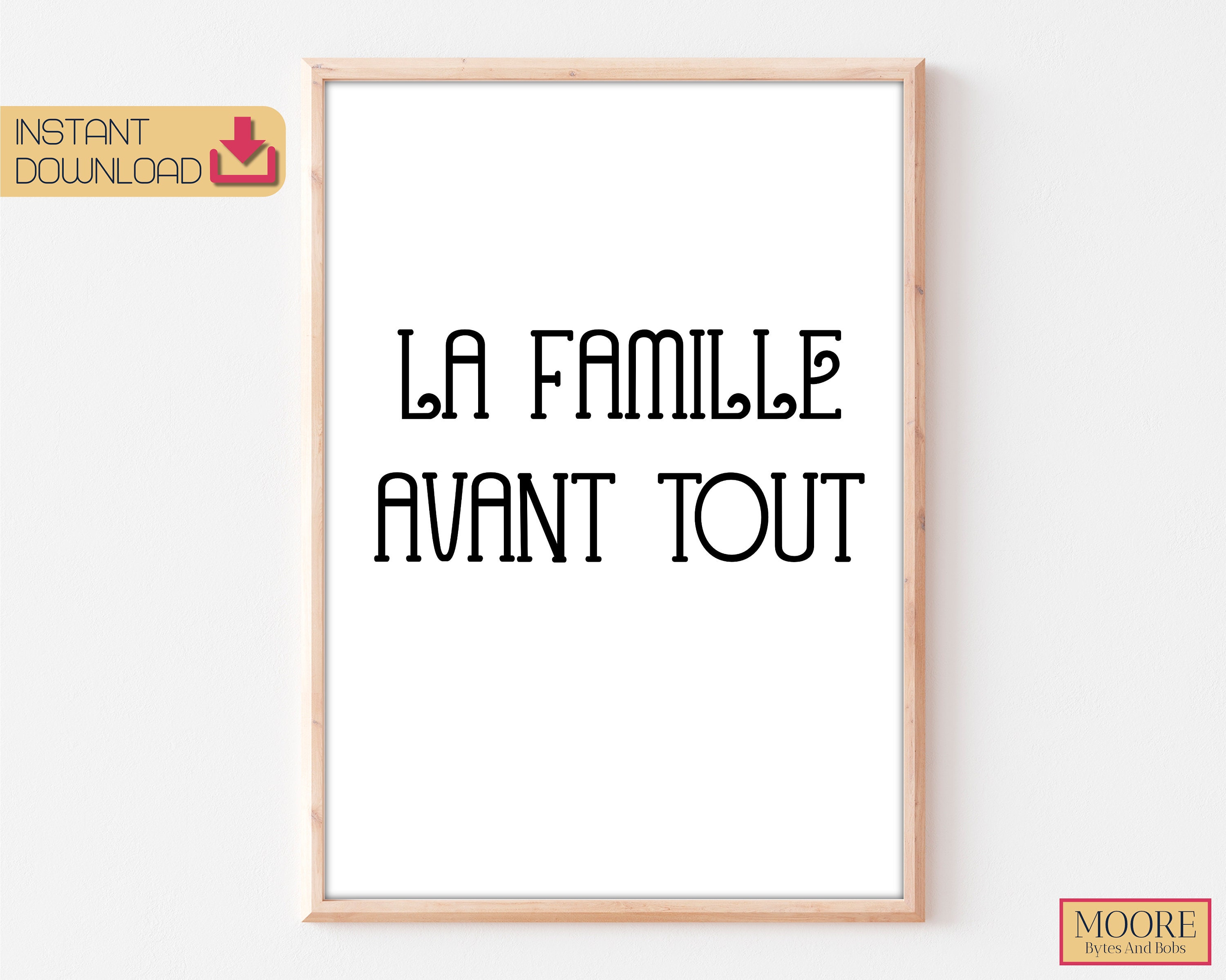 Printable Family Quote French Quote Print French Phrase Etsy
