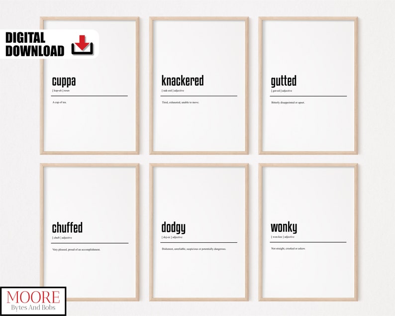 Cheeky Definition Print British Slang Dictionary (Instant Download) Etsy