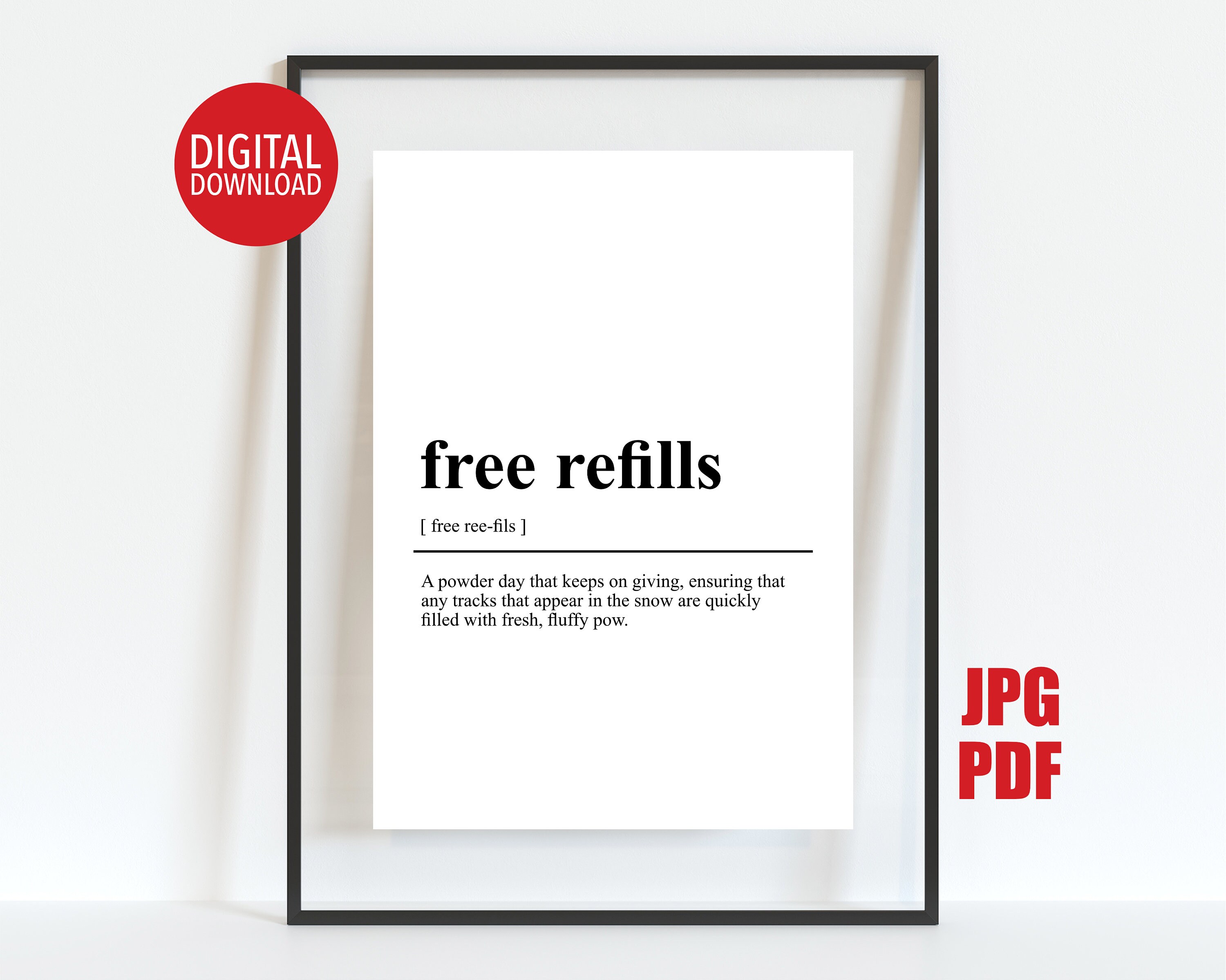 PRINTABLE Ski Poster, Après Ski Party Decor, Gift for Skier, Free