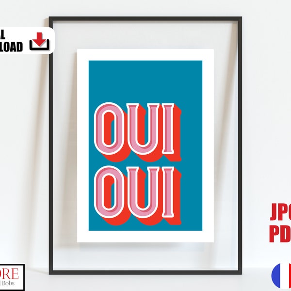 Teal Oui Oui Print - Etsy