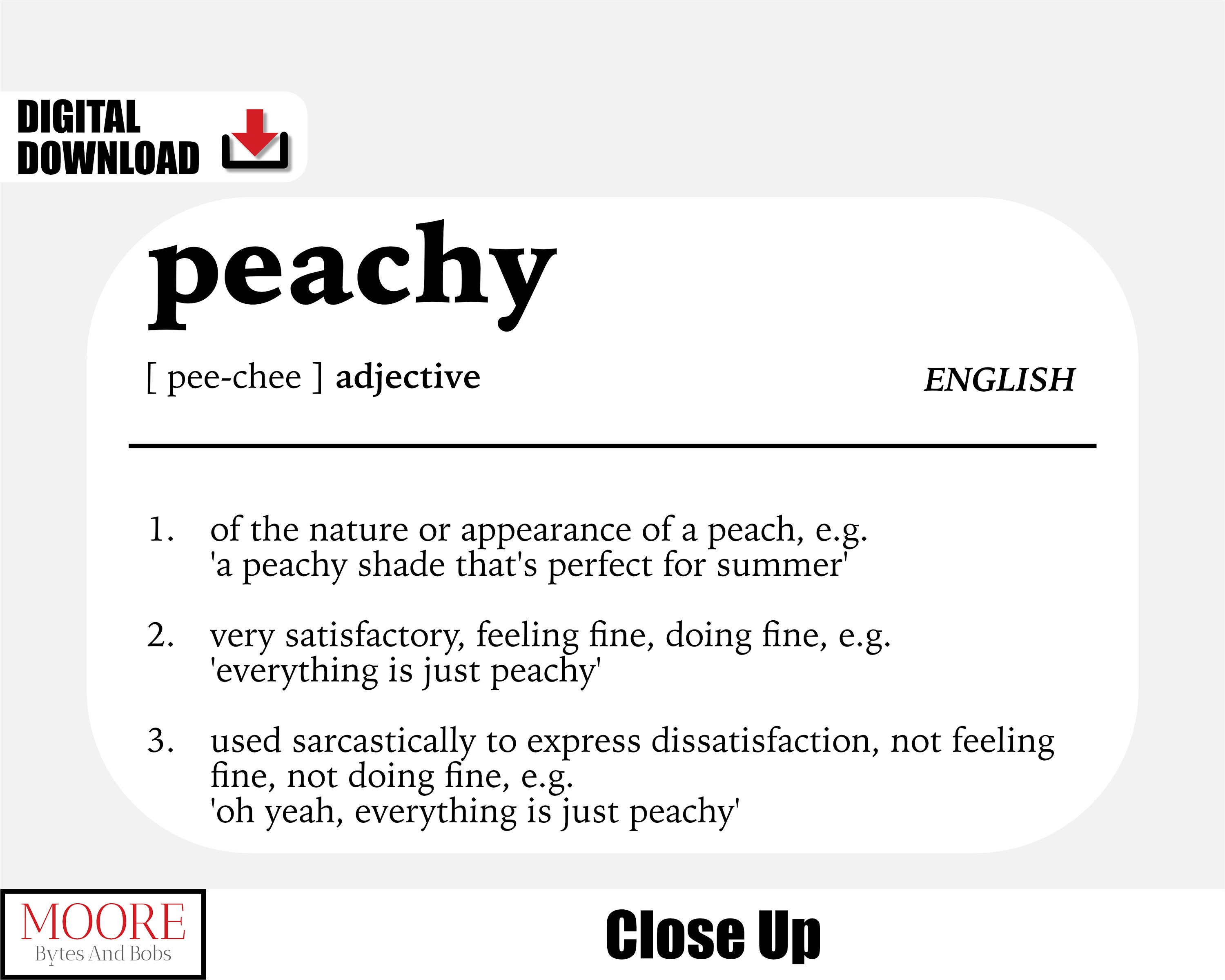 Printable Peach Definition Print Peachy Bathroom Decor Etsy