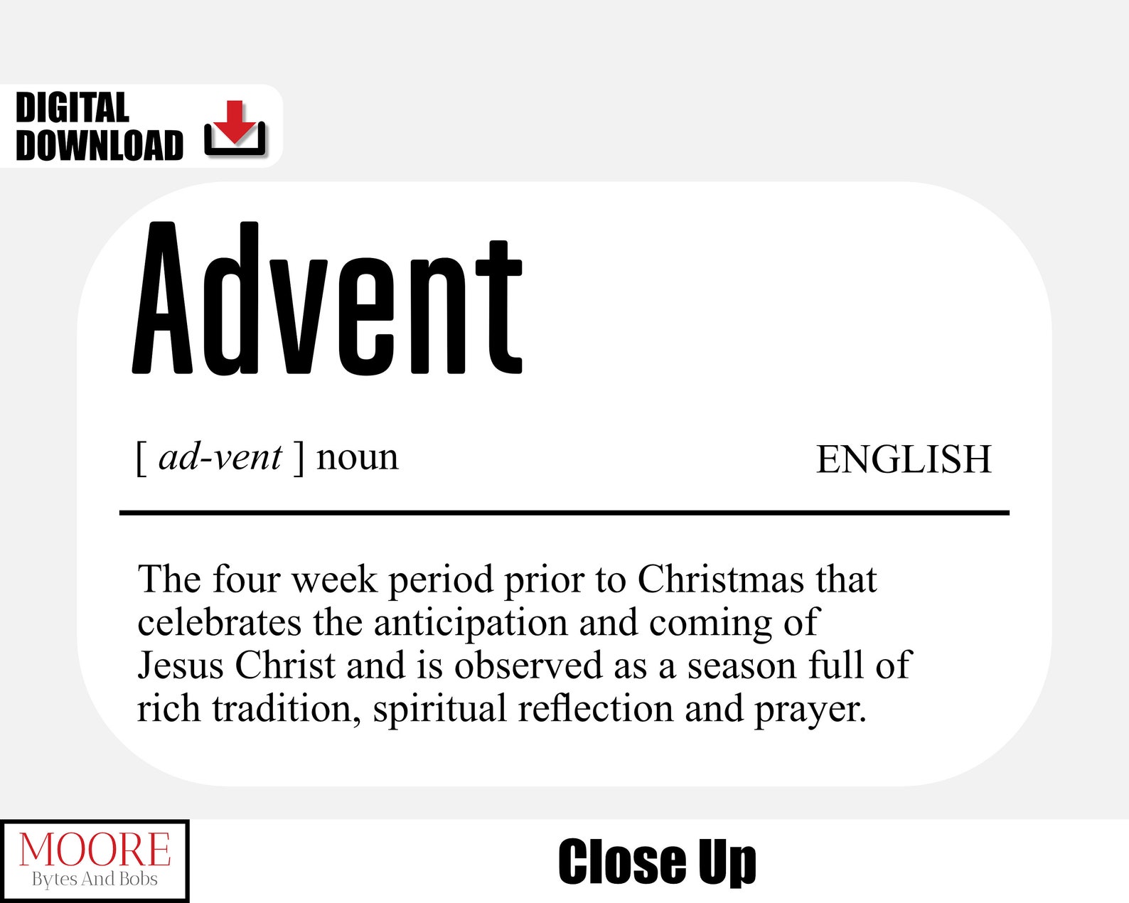 Christian meaning of advent definition of advent print holiday decor