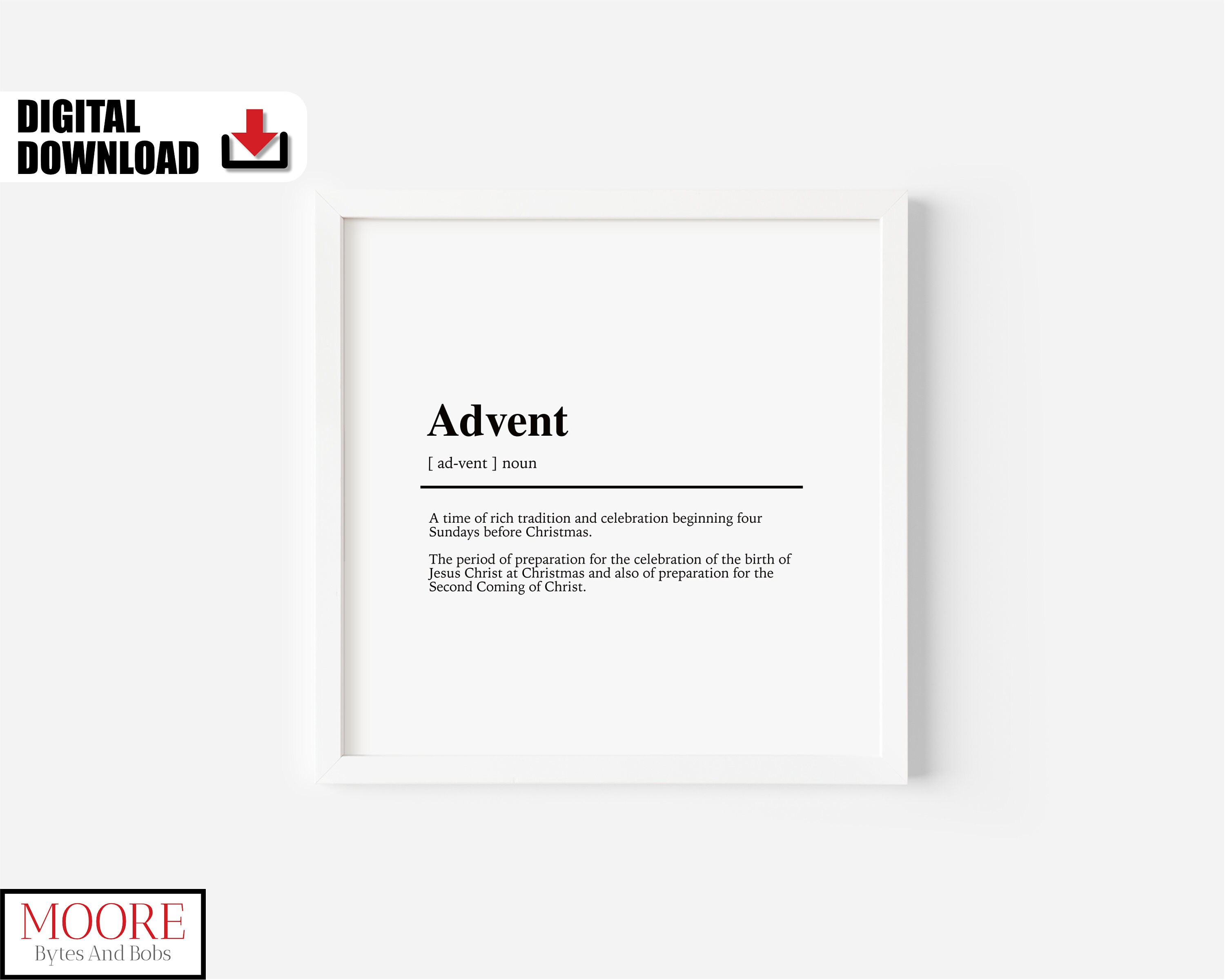Christian meaning of advent definition of advent print etsy