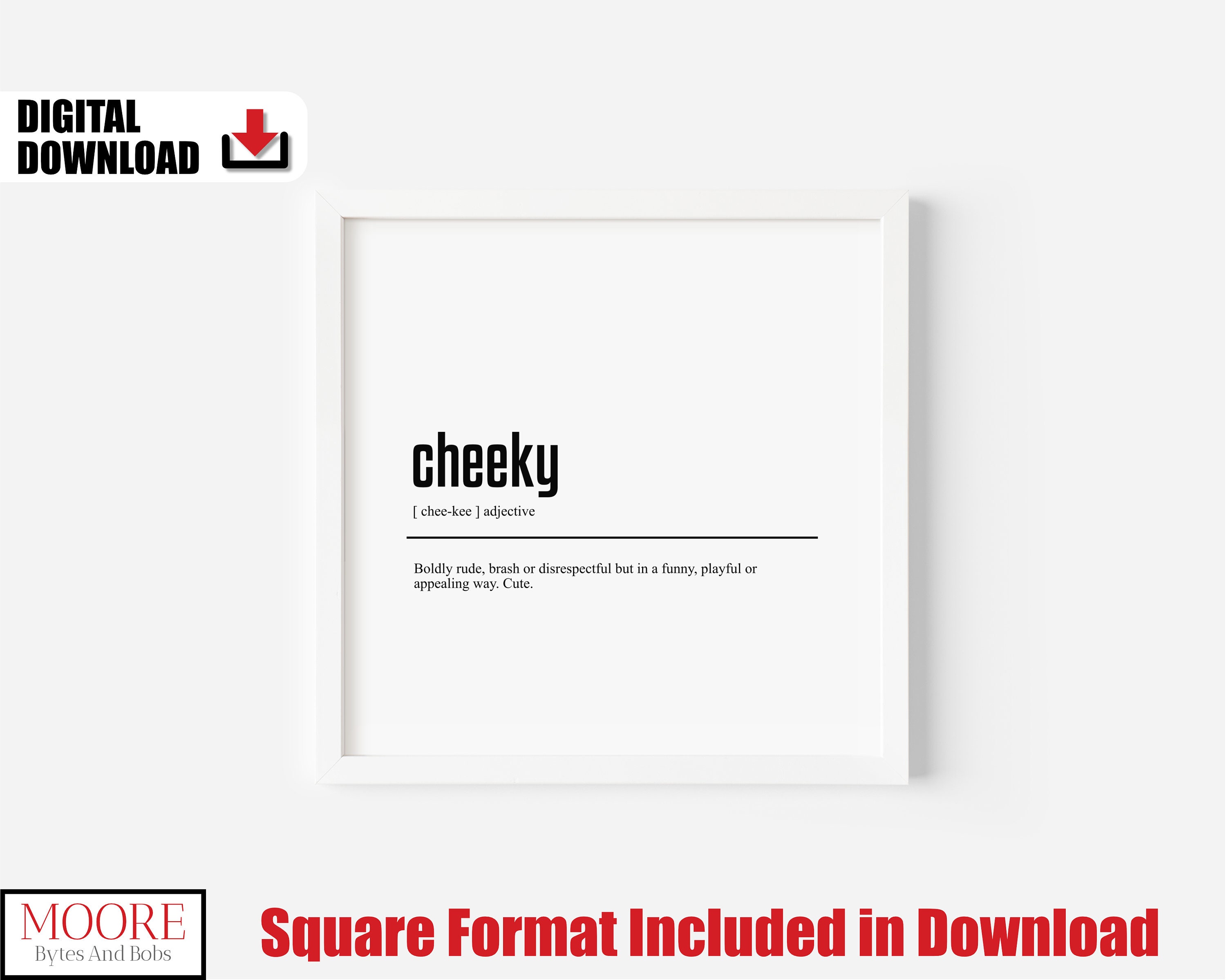 Cheeky Definition Print, British Slang Dictionary Poster, Printable  Definition Wall Art, Dorm Room Decor, Downloadable English Teacher Gift -   New Zealand