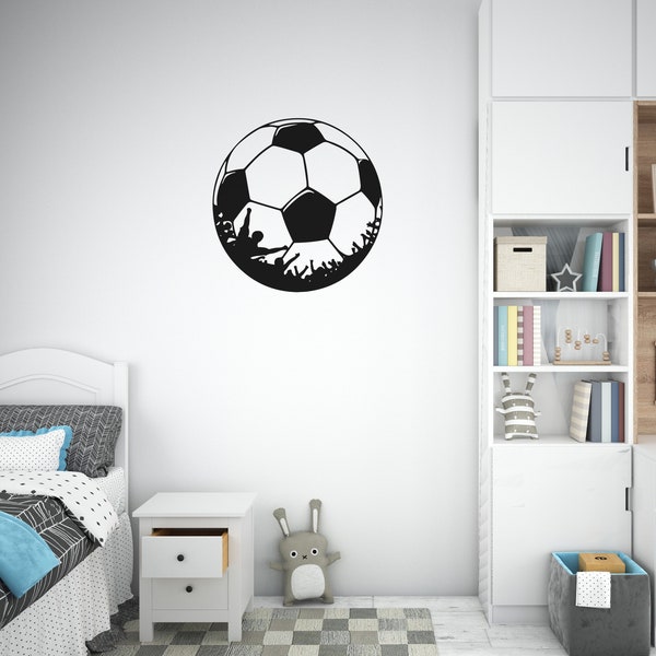Fußball Wandtattoo Wandsticker Vinyl Aufkleber / Sticker Wanddeko Kinderzimmer  / Schlafzimmer Design klebekunst / wallsticker