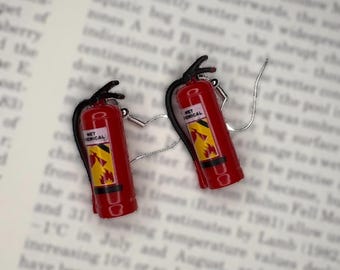 fire extinguisher earrings | quirky, weird, unusual, novelty earrings