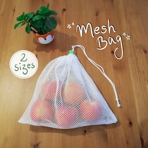 Food safe mesh bags, reusable eco produce bags, zero waste, plastic free, veg bag, reusable fruit, veg & Produce bag, mesh bag