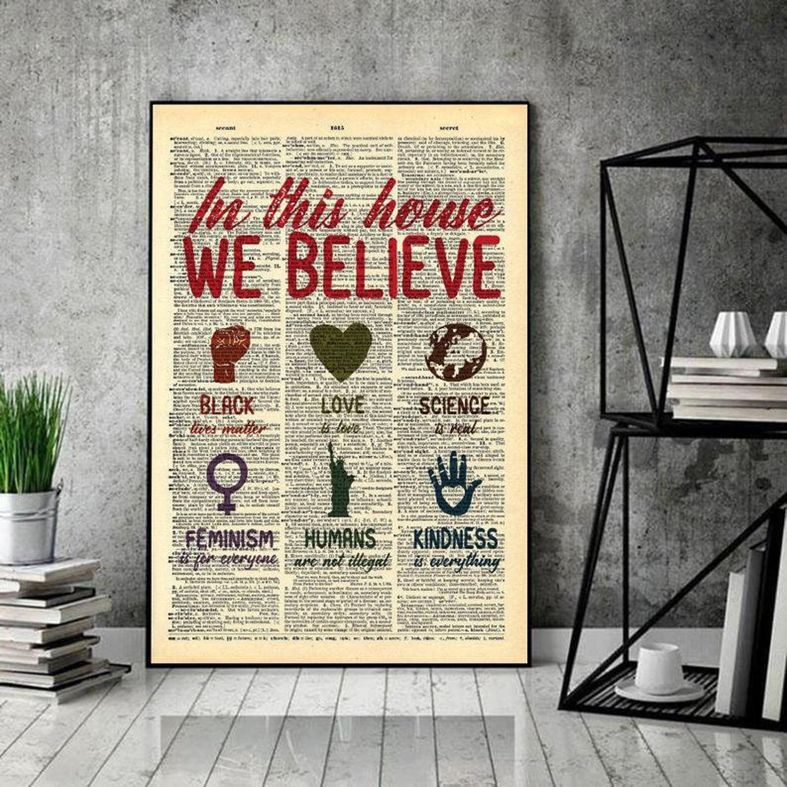 In This House We Believe Poster Civil Rights Poster Etsy