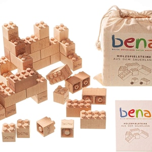 BENA wooden building blocks (clamping blocks) completely manufactured in Germany (96 bricks)