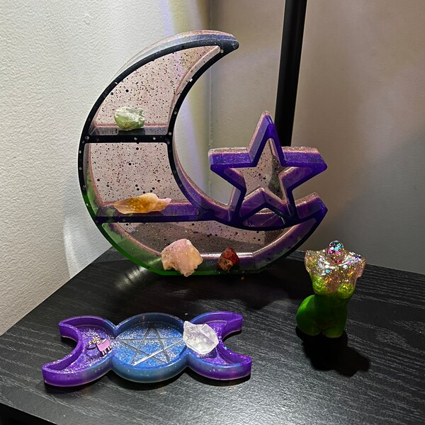 Crystal Moon Shelf Etsy