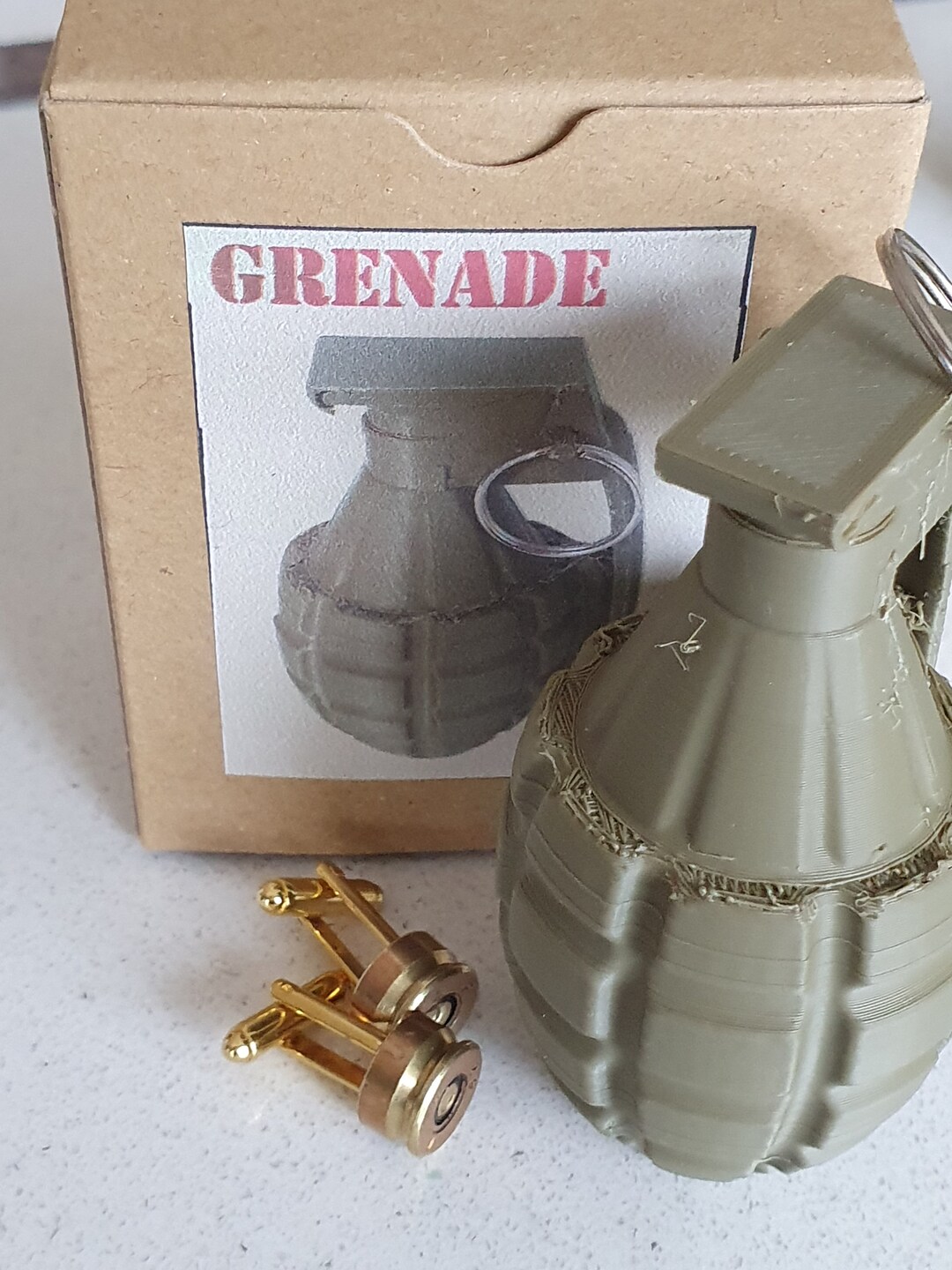 WW2 US Pineapple Grenade Presentation Case With Genuine 30.06 Bullet Head Cufflinks. Etsy
