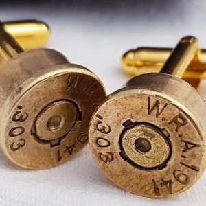Genuine WW2 .303 British Bullet Head Cufflinks.3.03