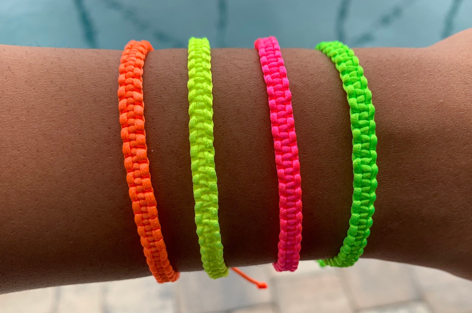Neon Friendship Bracelet Neon Green Neon Pink Neon Yellow Etsy