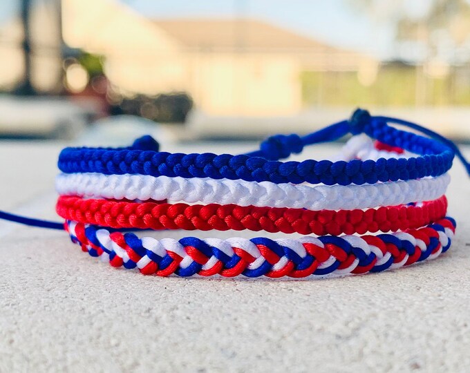 Red white and blue friendship bracelet patterns Clearance