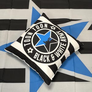 Newcastle Fan Cushion Toon Toon Black and White Army
