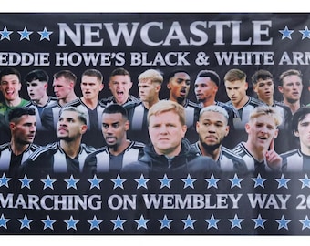 Newcastle League Cup Final Marching on Wembley Way 5' x 3' (Flag)